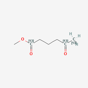 molecular formula C7H12O3 B563545 Methyl 5-Oxohexanoate-1,4,5-13C3 CAS No. 1185166-61-3