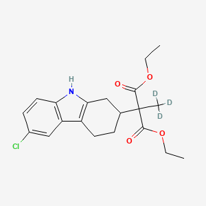 molecular formula C20H24ClNO4 B563546 Diethyl-(6-chloro1,2,3,4-tetrahydro-2-carbazolyl)methyl-d3 Malonate CAS No. 1189709-87-2