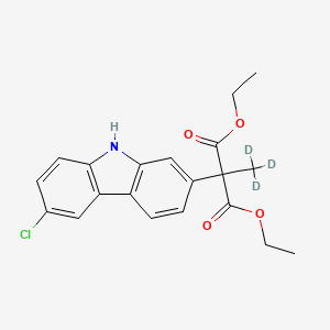 molecular formula C20H20ClNO4 B563548 Diethyl-(6-chloro-2-carbazolyl)methyl-d3 Malonate CAS No. 1189473-03-7