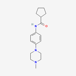 molecular formula C17H25N3O B5635524 N-[4-(4-methylpiperazin-1-yl)phenyl]cyclopentanecarboxamide 
