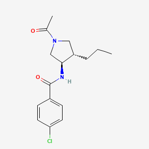 molecular formula C16H21ClN2O2 B5635555 N-[(3R,4S)-1-acetyl-4-propylpyrrolidin-3-yl]-4-chlorobenzamide 