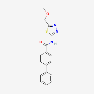 molecular formula C17H15N3O2S B5635620 N-[5-(METHOXYMETHYL)-1,3,4-THIADIAZOL-2-YL]-[1,1'-BIPHENYL]-4-CARBOXAMIDE 