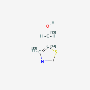 molecular formula C4H5NOS B563567 5-Thiazolemethanol-13C3 CAS No. 1185113-40-9