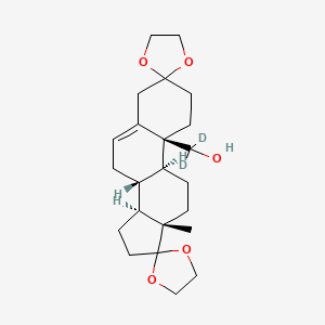 molecular formula C23H34O5 B563578 3,3,17,17-Bis(ethylenedioxy)-19-hydroxyandrost-5-ene-19-d2 CAS No. 5696-47-9