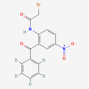 molecular formula C15H11BrN2O4 B563580 5-Nitro-2-(bromoacetamido)benzophenone-d5 CAS No. 1189454-04-3