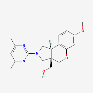 molecular formula C19H23N3O3 B5635837 [(3aS,9bS)-2-(4,6-dimethylpyrimidin-2-yl)-7-methoxy-1,3,4,9b-tetrahydrochromeno[3,4-c]pyrrol-3a-yl]methanol 