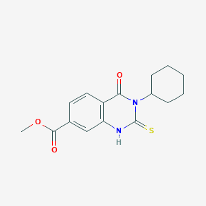molecular formula C16H18N2O3S B5635861 Methyl 3-cyclohexyl-4-oxo-2-thioxo-1,2,3,4-tetrahydroquinazoline-7-carboxylate 