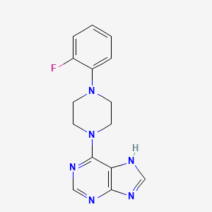molecular formula C15H15FN6 B5636193 6-[4-(2-fluorophenyl)piperazin-1-yl]-7H-purine 