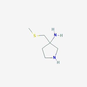 B056362 3-((Methylthio)methyl)pyrrolidin-3-amine CAS No. 125033-05-8