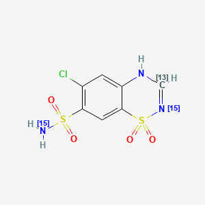 molecular formula C7H6ClN3O4S2 B563627 Chlorothiazide-13C,15N2 CAS No. 1189440-79-6