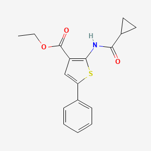 molecular formula C17H17NO3S B5636575 ETHYL 2-CYCLOPROPANEAMIDO-5-PHENYLTHIOPHENE-3-CARBOXYLATE 