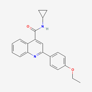 molecular formula C21H20N2O2 B5636638 N-cyclopropyl-2-(4-ethoxyphenyl)quinoline-4-carboxamide 