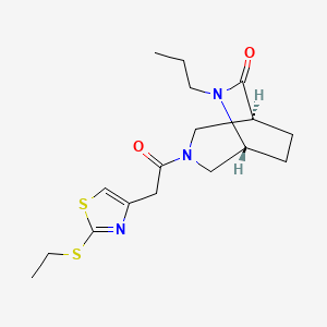 molecular formula C17H25N3O2S2 B5636723 (1S,5R)-3-[2-(2-ethylsulfanyl-1,3-thiazol-4-yl)acetyl]-6-propyl-3,6-diazabicyclo[3.2.2]nonan-7-one 