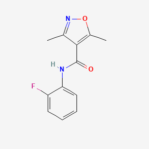 molecular formula C12H11FN2O2 B5636758 N-(2-fluorophenyl)-3,5-dimethyl-1,2-oxazole-4-carboxamide 