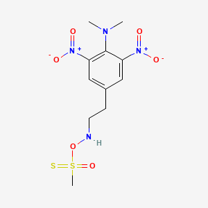 molecular formula C11H16N4O6S2 B563678 N-(4-DIMETHYLAMINO-3,5-DINITROPHENYL)ETHYLAMINO METHANETHIOSULFONATE CAS No. 1076200-06-0