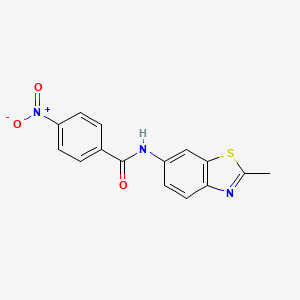 molecular formula C15H11N3O3S B5637062 n-(2-methylbenzo[d]thiazol-6-yl)-4-nitrobenzamide 