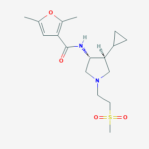 molecular formula C17H26N2O4S B5637253 N-[(3R,4S)-4-cyclopropyl-1-(2-methylsulfonylethyl)pyrrolidin-3-yl]-2,5-dimethylfuran-3-carboxamide 