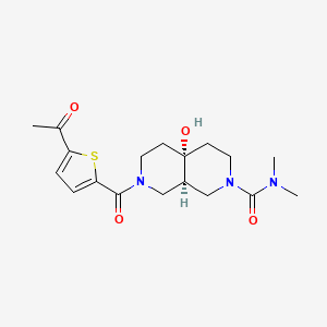 molecular formula C18H25N3O4S B5637378 (4aR,8aR)-7-(5-acetylthiophene-2-carbonyl)-4a-hydroxy-N,N-dimethyl-3,4,5,6,8,8a-hexahydro-1H-2,7-naphthyridine-2-carboxamide 