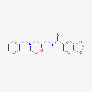 1,3-Benzodioxole-5-carboxamide, N-[[4-(phenylmethyl)-2-morpholinyl]methyl]-