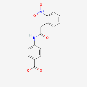 molecular formula C16H14N2O5 B5637597 METHYL 4-[2-(2-NITROPHENYL)ACETAMIDO]BENZOATE 