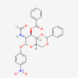molecular formula C28H26N2O9 B563775 [(4aR,6R,7R,8R,8aR)-7-acetamido-6-(4-nitrophenoxy)-2-phenyl-4,4a,6,7,8,8a-hexahydropyrano[3,2-d][1,3]dioxin-8-yl] benzoate CAS No. 58707-22-5