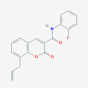 molecular formula C19H14FNO3 B5637860 N-(2-fluorophenyl)-2-oxo-8-(prop-2-en-1-yl)-2H-chromene-3-carboxamide 