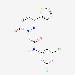 molecular formula C16H11Cl2N3O2S B5637893 N-(3,5-dichlorophenyl)-2-(6-oxo-3-(thiophen-2-yl)pyridazin-1(6H)-yl)acetamide 