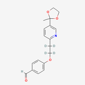 molecular formula C18H19NO4 B563790 4-[2-[5-(2-Methyl-1,3-dioxolan-2-yl)-2-pyridinyl]ethoxy-d4]benzaldehyde CAS No. 1189653-26-6