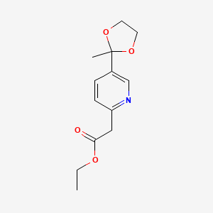 Ethyl 2-[5-(2-methyl-1,3-dioxolan-2-YL)-2-pyridyl]acetate
