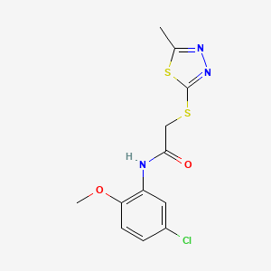 molecular formula C12H12ClN3O2S2 B5638026 N-(5-chloro-2-methoxyphenyl)-2-[(5-methyl-1,3,4-thiadiazol-2-yl)sulfanyl]acetamide 