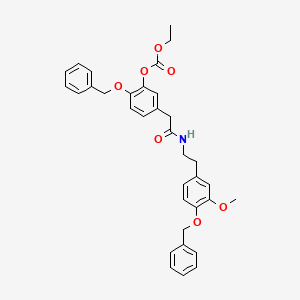 molecular formula C34H35NO7 B563806 N-2-(4-Benzyloxy-3-methoxyphenethyl)-4-benzyloxy-3-ethoxycarbonyloxyphenylacetamide CAS No. 62744-13-2