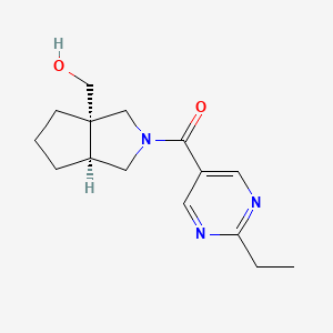molecular formula C15H21N3O2 B5638103 [(3aS,6aS)-3a-(hydroxymethyl)-1,3,4,5,6,6a-hexahydrocyclopenta[c]pyrrol-2-yl]-(2-ethylpyrimidin-5-yl)methanone 