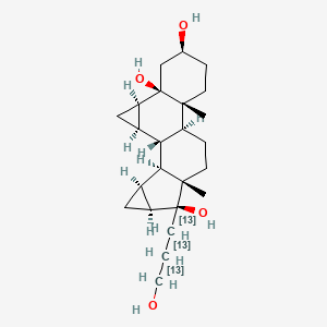 molecular formula C24H38O4 B563851 (1R,2R,4R,5R,7S,10R,11S,14S,15S,16S,18S,19S)-15-(3-Hydroxy(1,2,3-13C3)propyl)-10,14-dimethylhexacyclo[9.8.0.02,4.05,10.014,19.016,18]nonadecane-5,7,15-triol CAS No. 1264137-83-8