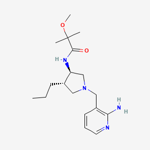 molecular formula C18H30N4O2 B5638653 N-[(3R,4S)-1-[(2-aminopyridin-3-yl)methyl]-4-propylpyrrolidin-3-yl]-2-methoxy-2-methylpropanamide 