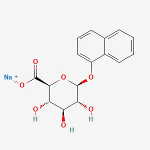 molecular formula C16H15NaO7 B563878 Sodium (2S,3S,4S,5R,6S)-3,4,5-trihydroxy-6-(naphthalen-1-yloxy)tetrahydro-2H-pyran-2-carboxylate CAS No. 83833-12-9