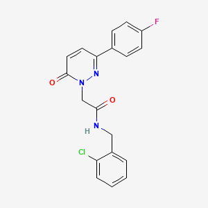molecular formula C19H15ClFN3O2 B5638793 N-(2-chlorobenzyl)-2-(3-(4-fluorophenyl)-6-oxopyridazin-1(6H)-yl)acetamide 