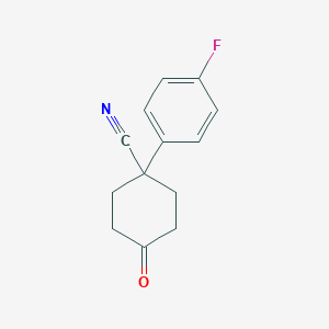 molecular formula C13H12FNO B056388 1-(4-Fluorophenyl)-4-oxocyclohexanecarbonitrile CAS No. 56326-98-8