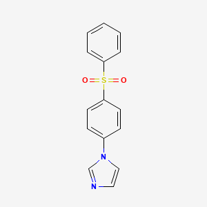 molecular formula C15H12N2O2S B5638980 1-[4-(Benzenesulfonyl)phenyl]imidazole 
