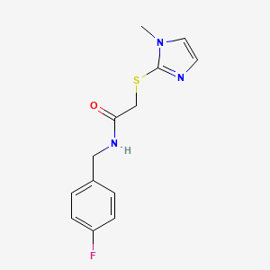 molecular formula C13H14FN3OS B5639318 N-[(4-fluorophenyl)methyl]-2-(1-methylimidazol-2-yl)sulfanylacetamide 