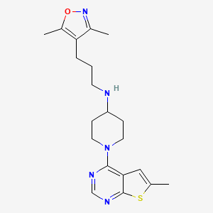 molecular formula C20H27N5OS B5639608 N-[3-(3,5-dimethylisoxazol-4-yl)propyl]-1-(6-methylthieno[2,3-d]pyrimidin-4-yl)piperidin-4-amine 