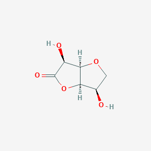 molecular formula C6H8O5 B056397 (3R,3Ar,6S,6aR)-3,6-dihydroxy-3,3a,6,6a-tetrahydro-2H-furo[3,2-b]furan-5-one CAS No. 121351-12-0