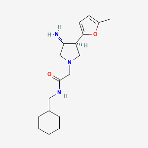 molecular formula C18H29N3O2 B5639740 2-[(3R,4S)-3-amino-4-(5-methylfuran-2-yl)pyrrolidin-1-yl]-N-(cyclohexylmethyl)acetamide 