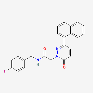 molecular formula C23H18FN3O2 B5639743 N-(4-fluorobenzyl)-2-(3-(naphthalen-1-yl)-6-oxopyridazin-1(6H)-yl)acetamide 