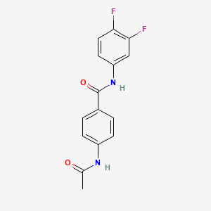 molecular formula C15H12F2N2O2 B5640016 4-(acetylamino)-N-(3,4-difluorophenyl)benzamide 