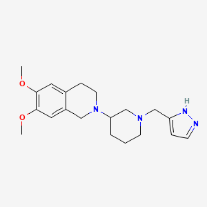 molecular formula C20H28N4O2 B5640114 6,7-dimethoxy-2-[1-(1H-pyrazol-5-ylmethyl)piperidin-3-yl]-3,4-dihydro-1H-isoquinoline 