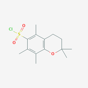 molecular formula C14H19ClO3S B056402 2,2,5,7,8-pentamethylchroman-6-sulfonyl Chloride CAS No. 112160-39-1