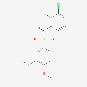 molecular formula C15H16ClNO4S B5640211 N-(3-chloro-2-methylphenyl)-3,4-dimethoxybenzenesulfonamide 