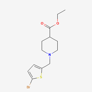 molecular formula C13H18BrNO2S B5640280 Ethyl 1-[(5-bromothiophen-2-yl)methyl]piperidine-4-carboxylate 