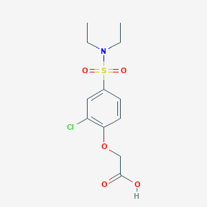 molecular formula C12H16ClNO5S B056403 Acetic acid, [2-chloro-4-[(diethylamino)sulfonyl]phenoxy]- CAS No. 116465-34-0