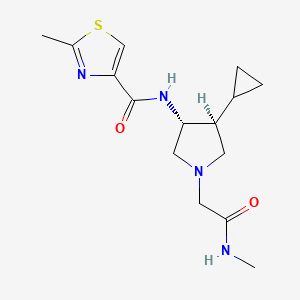 molecular formula C15H22N4O2S B5640302 N-[(3R,4S)-4-cyclopropyl-1-[2-(methylamino)-2-oxoethyl]pyrrolidin-3-yl]-2-methyl-1,3-thiazole-4-carboxamide 